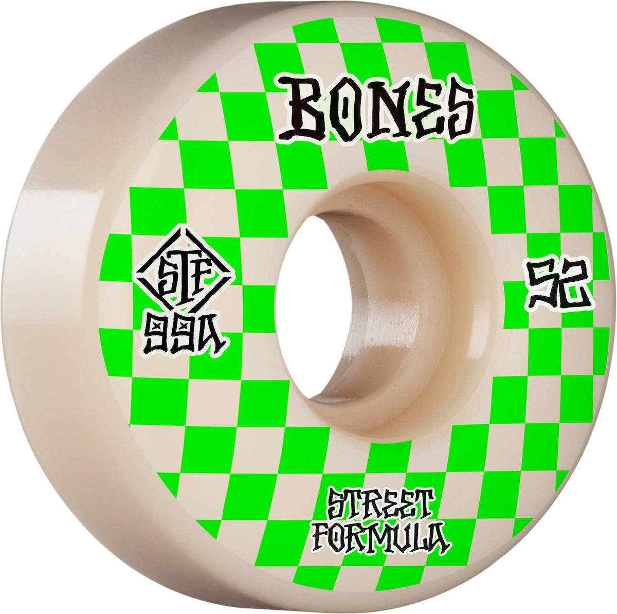 Bones Wheels Skateboard Hjul Patterns STF 99A 52mm White V3 Slims 4-pak