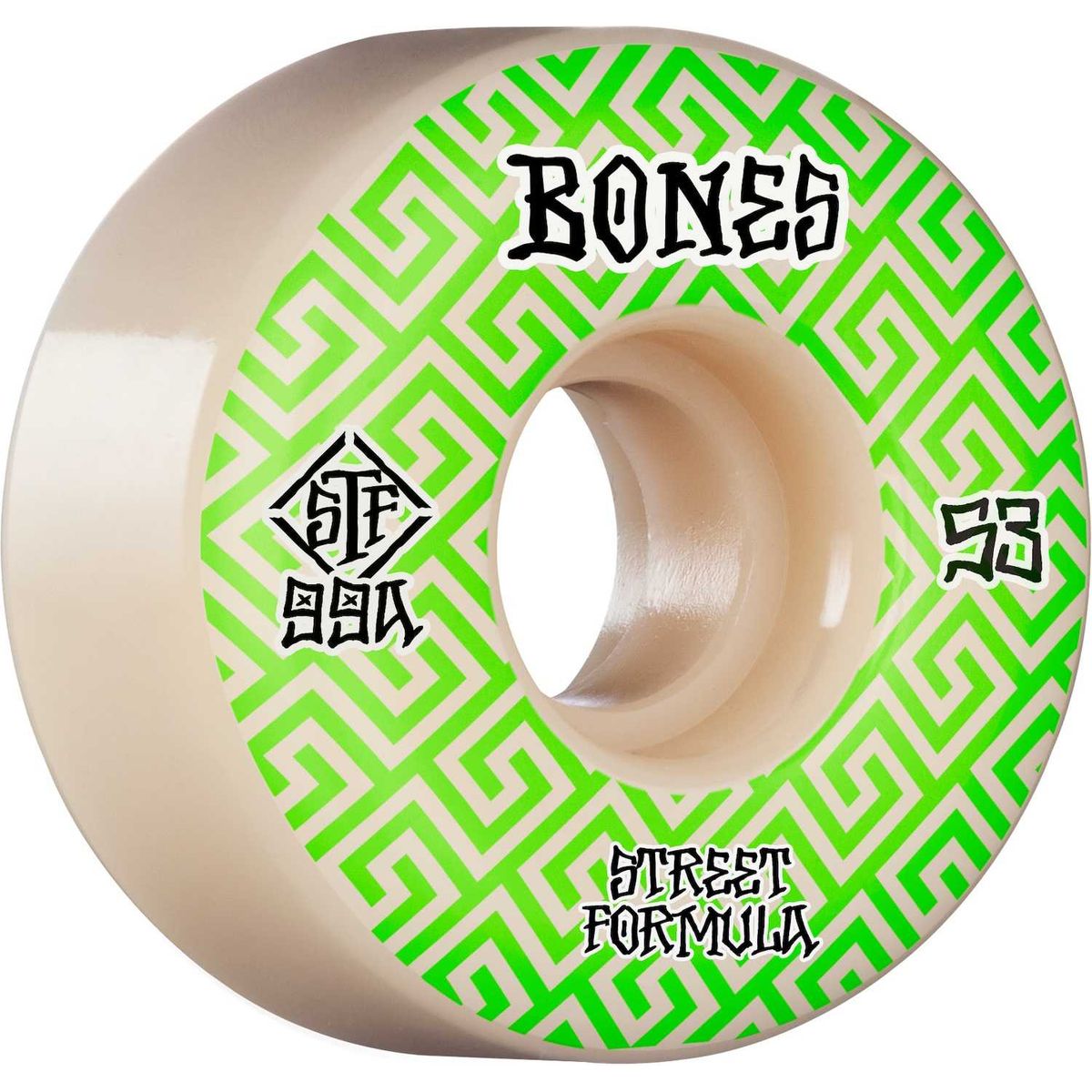 Bones Wheels Skateboard Hjul Patterns STF 99A 53mm White V2 Locks 4-pak