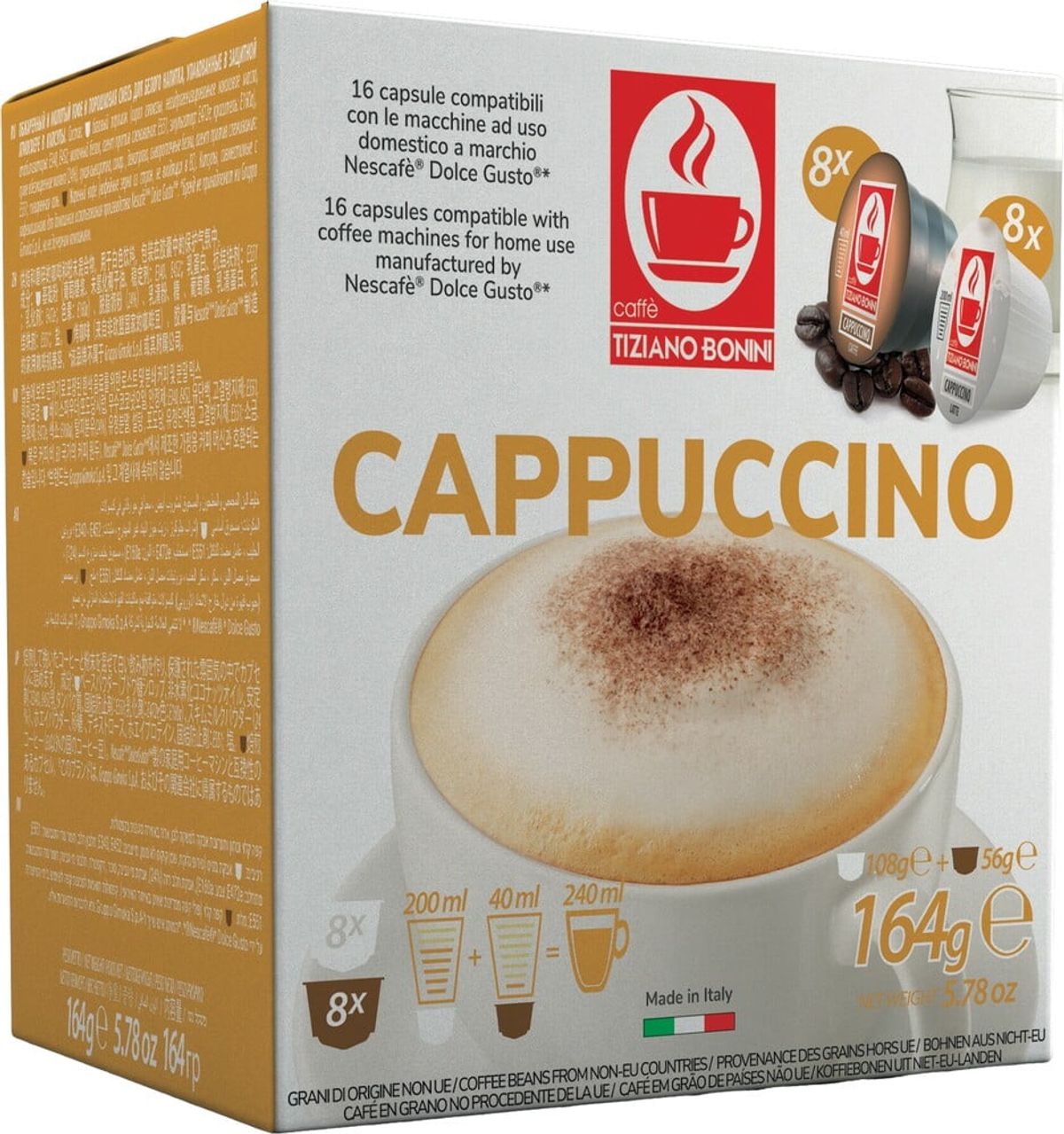 Bonini - Cappuccino (16 stk) - Kapsler til Dolce Gusto