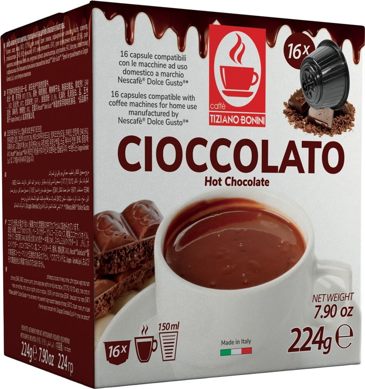 Bonini - Chokolade (16 stk) - Kapsler til Dolce Gusto