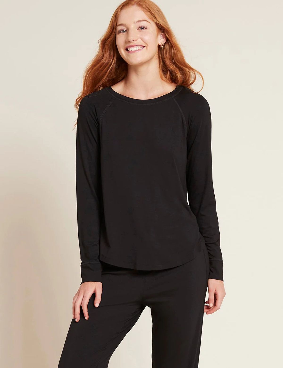 Boody - Goodnight Raglan Sleep Top - Sort