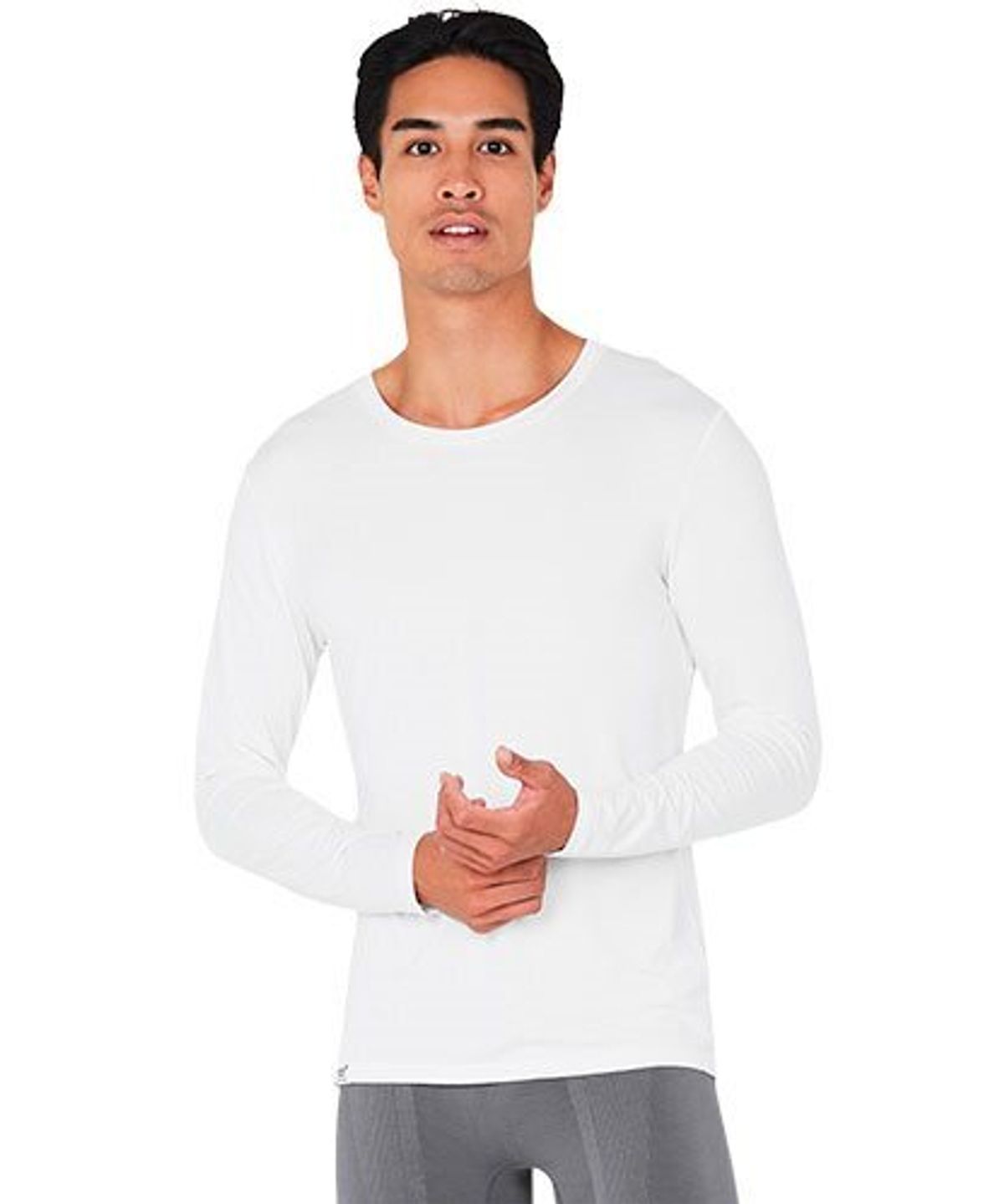 Boody Mens Long Sleeve Crew Neck T-Shirt hvid str. M