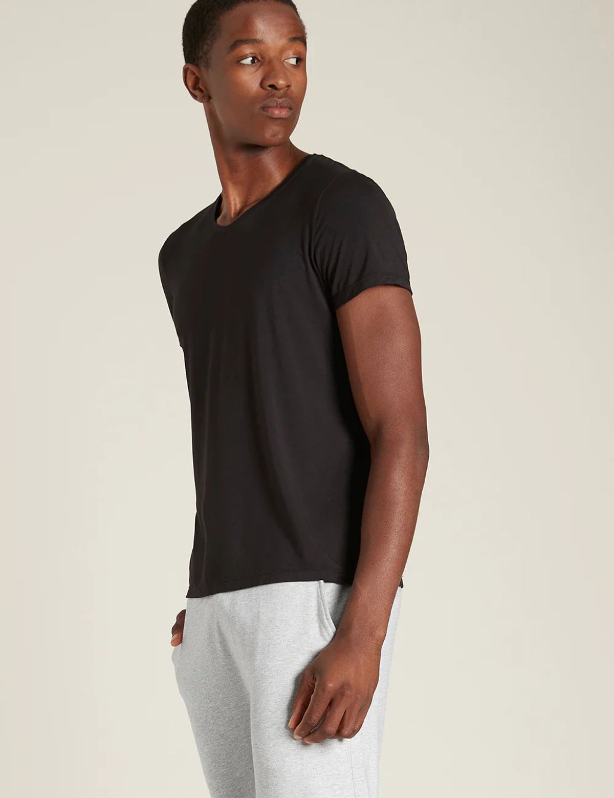 Boody - Men's T-shirt Bambus Med V-hals Sort