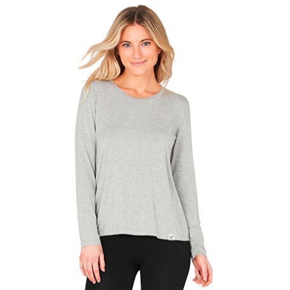 Boody Women´s Long Sleeve Round Neck T-Shirt grå str. L