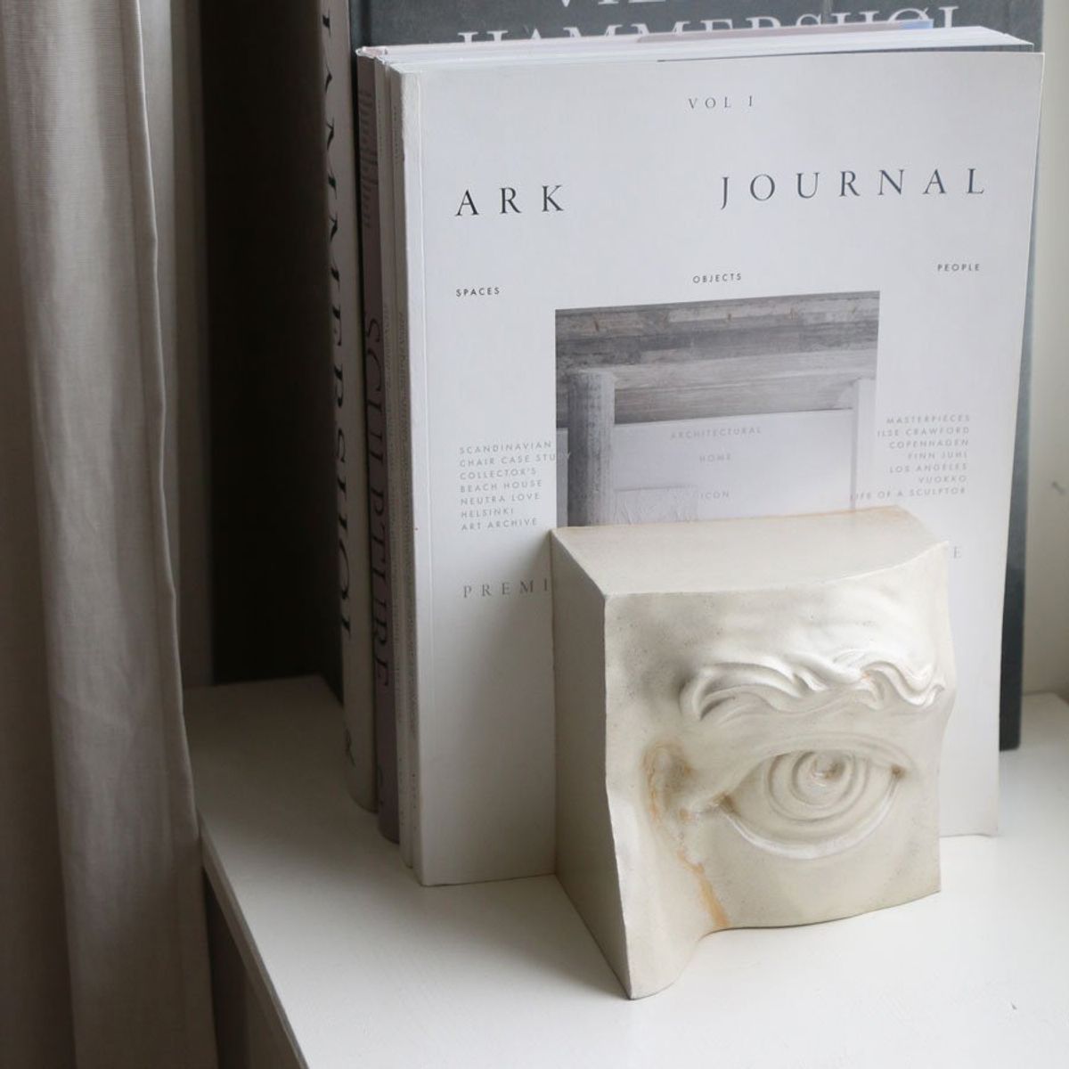 Bookend Eye Left antique white