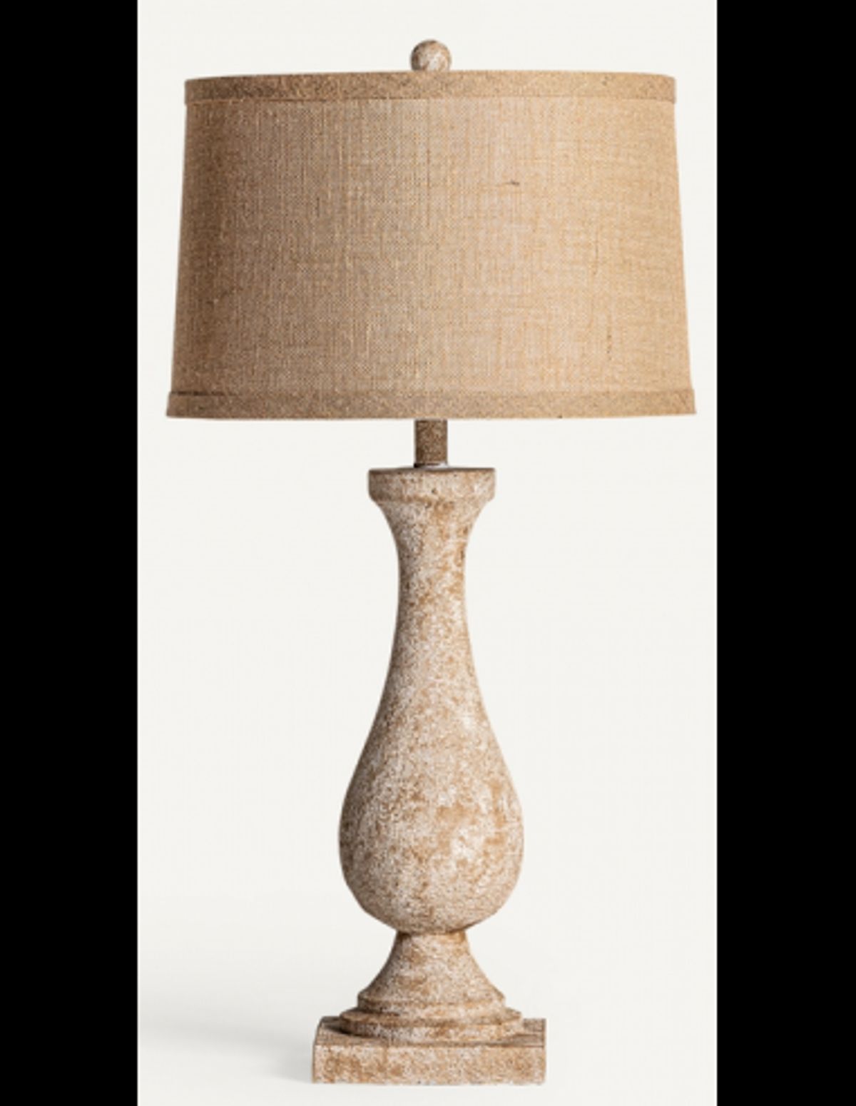 Bordlampe i polyresin og jute H80 cm - Antik beige/Brun