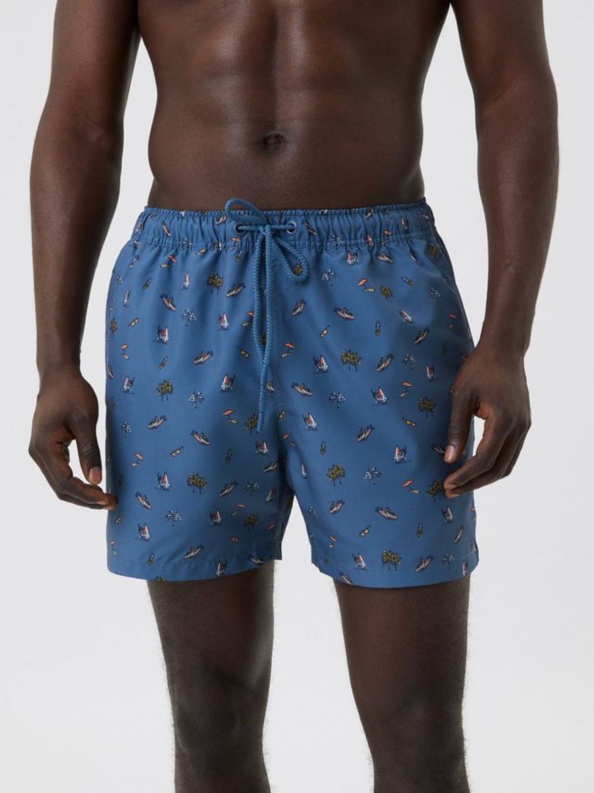 BORG PRINT SWIM SHORTS, BB STICKY LEAVES BIG