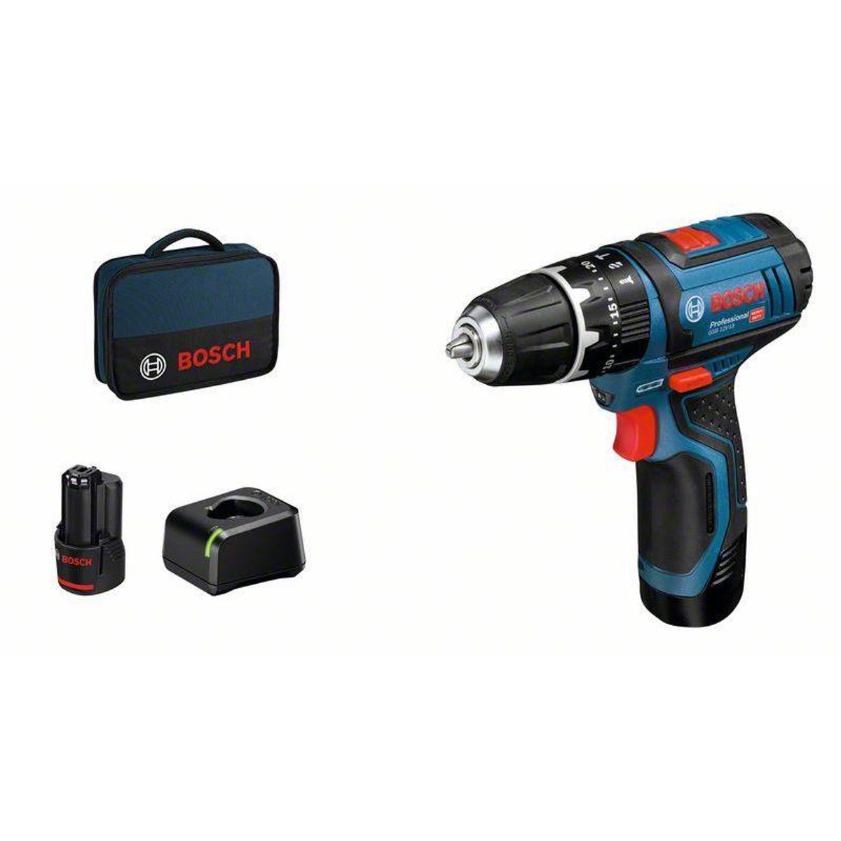 Bosch Akku slagboremaskine GSB 12V-15 2x2Ah