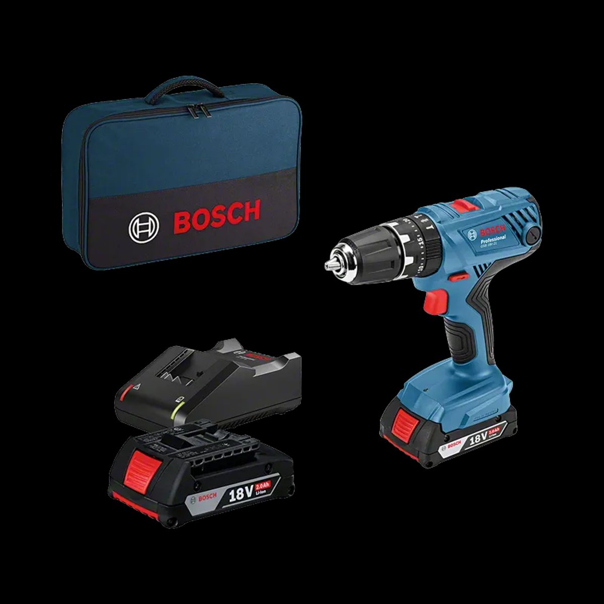 Bosch Akkuslagboremaskine Gsb18V-21 2x2a Taske - 0615990K41 - UDGÅET VARE