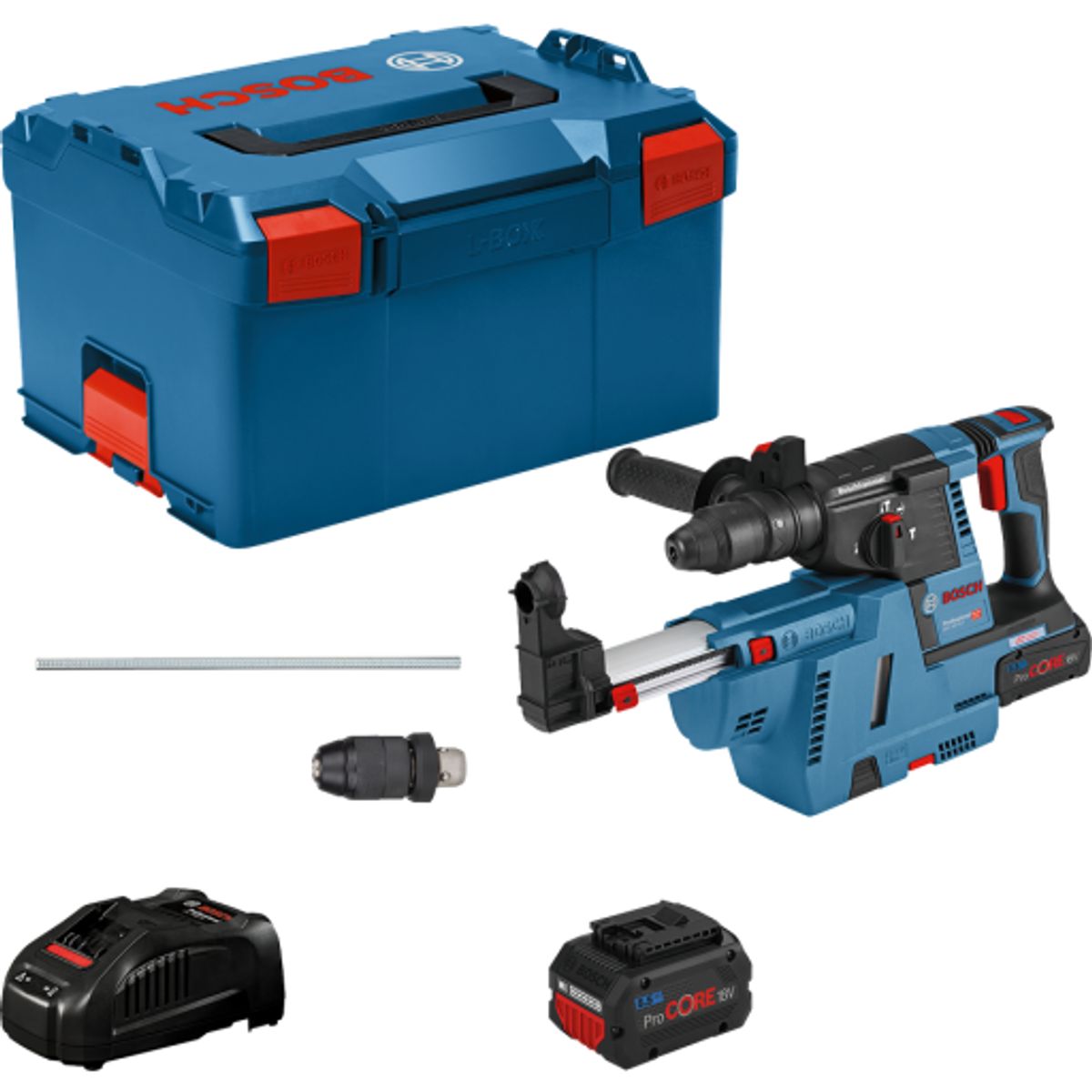 Bosch borehammer GBH 18V-26 F/GDE, 2 x 18 V/5,5 Ah, L-Boxx