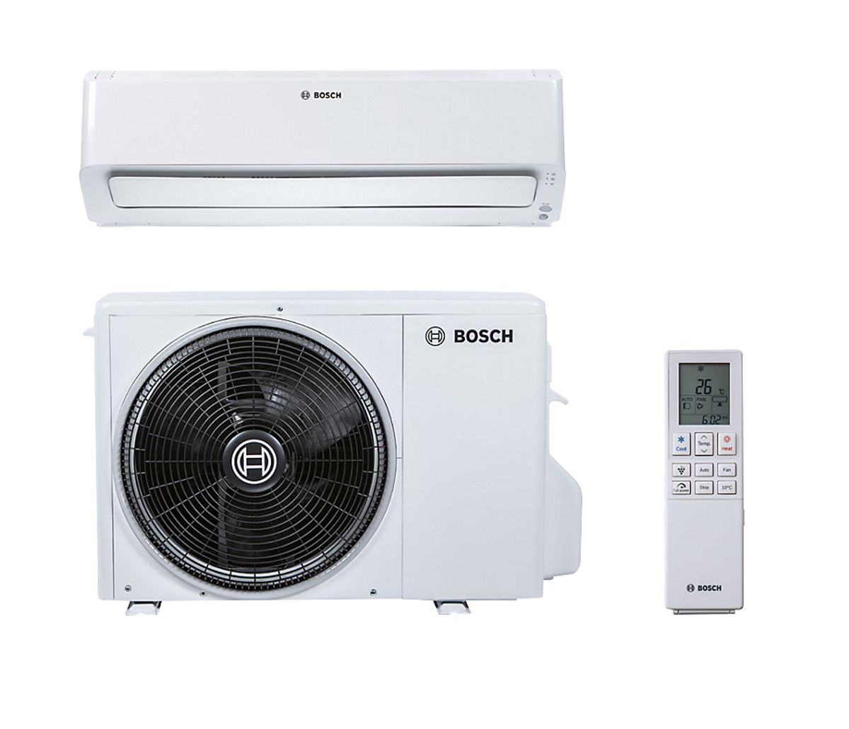 Bosch Climate 8101i varmepumpe 65HE 6,5 kW. Luft/luft. Inde- & udedel.