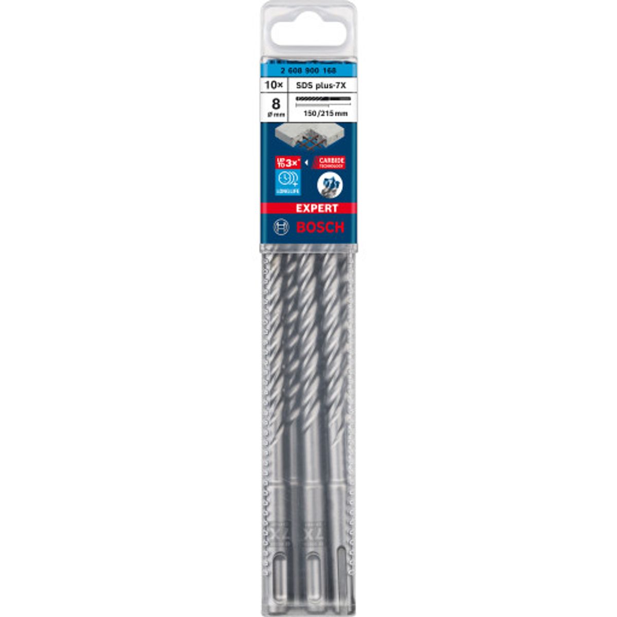 Bosch EXPERT SDS plus-7X hammerbor, 8x150/215 mm, 10 stk.