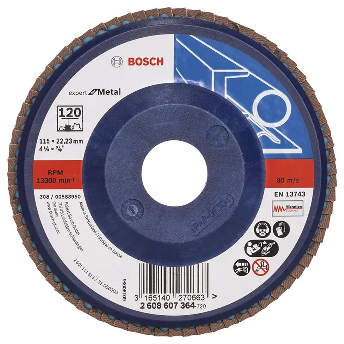 Bosch Lamelslibeskive B:mt Ø115x22mmk120 Flad - 2608607364