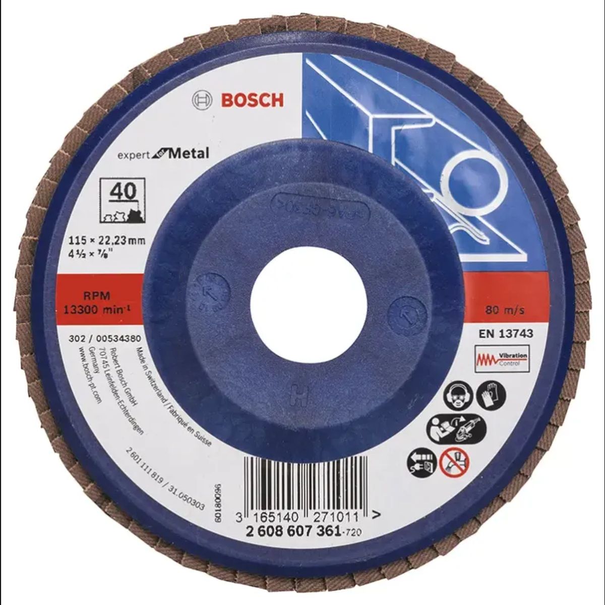 Bosch Lamelslibeskive B:mt Ø115x22mmk40 Flad - 2608607361