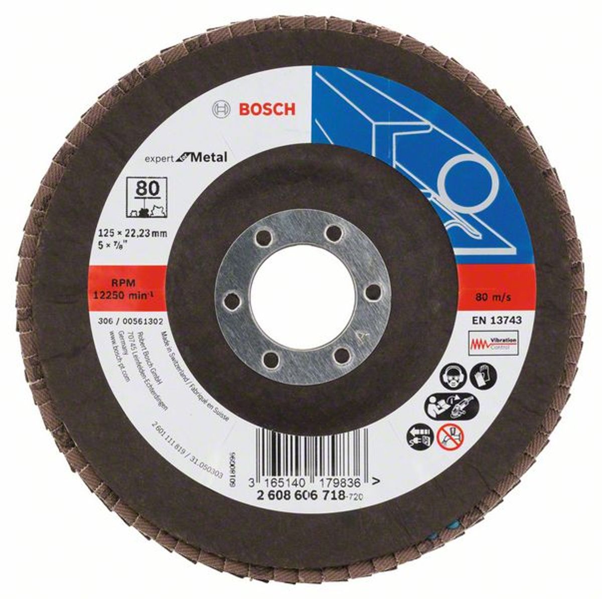 Bosch Lamelslibeskive skrå K80 X551 Expert for Metal 125x22mm