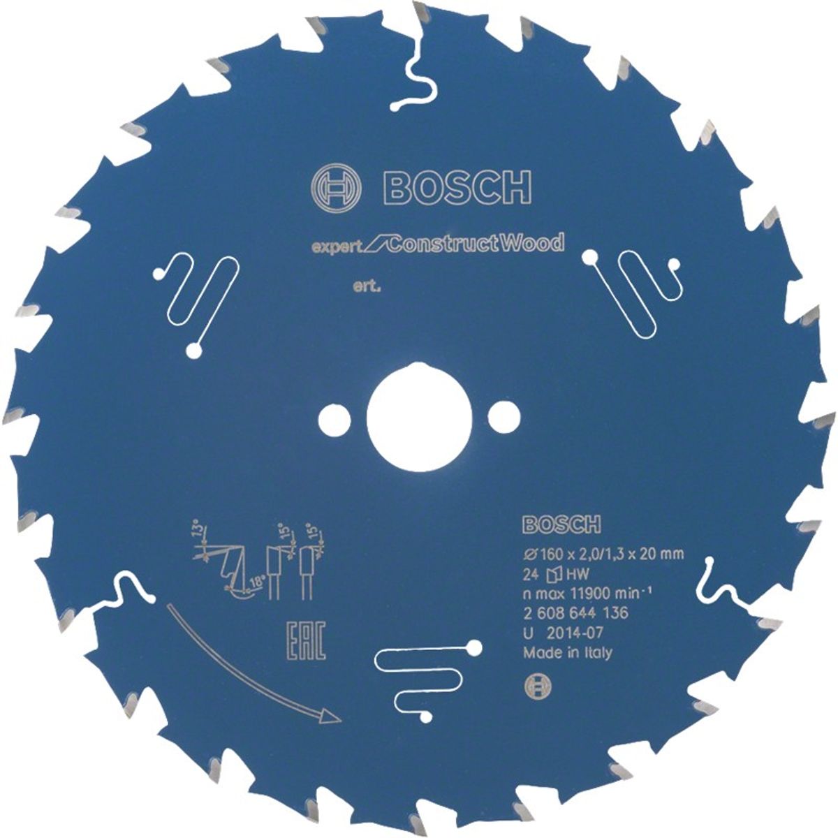 Bosch Rundsavklinge 160x20x2mm 24T EXP CONSTRUCTWO