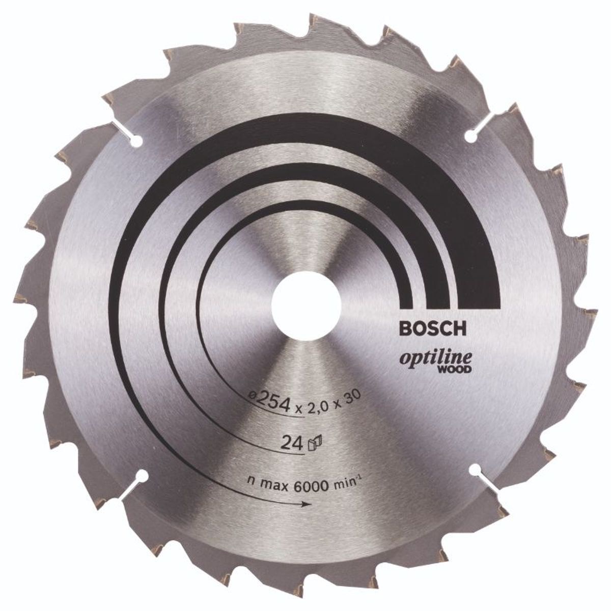 Bosch rundsavklinge Ø254 x 30mm 24T -5gr træ