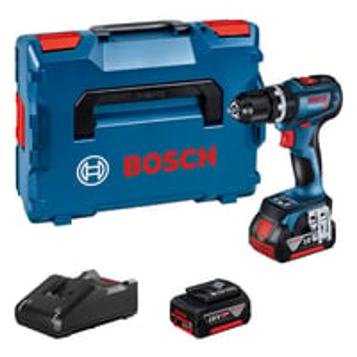 Bosch slagboremaskine GSB 18V-90 C, 2 x 18 V/5,0 Ah, L-Boxx