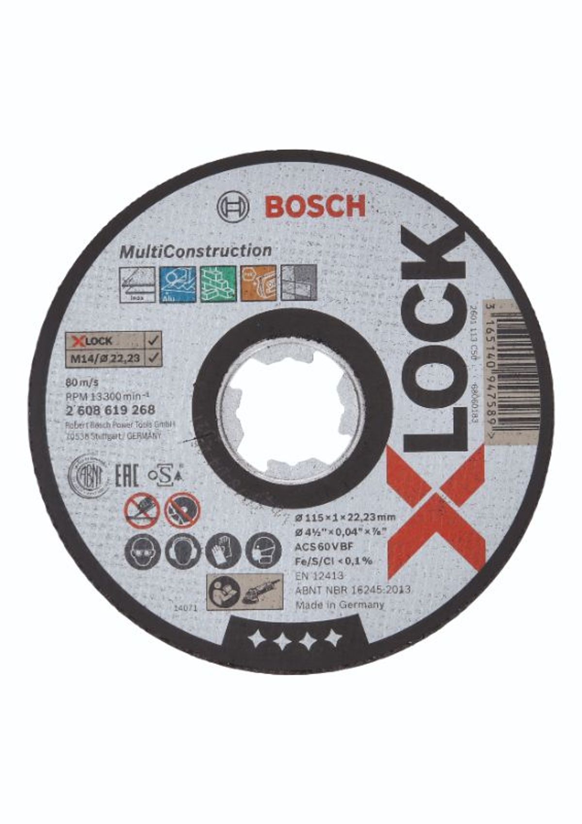 Bosch X-LOCK Multi Construction-skæreskive 115 x 1,0 x 22,2mm