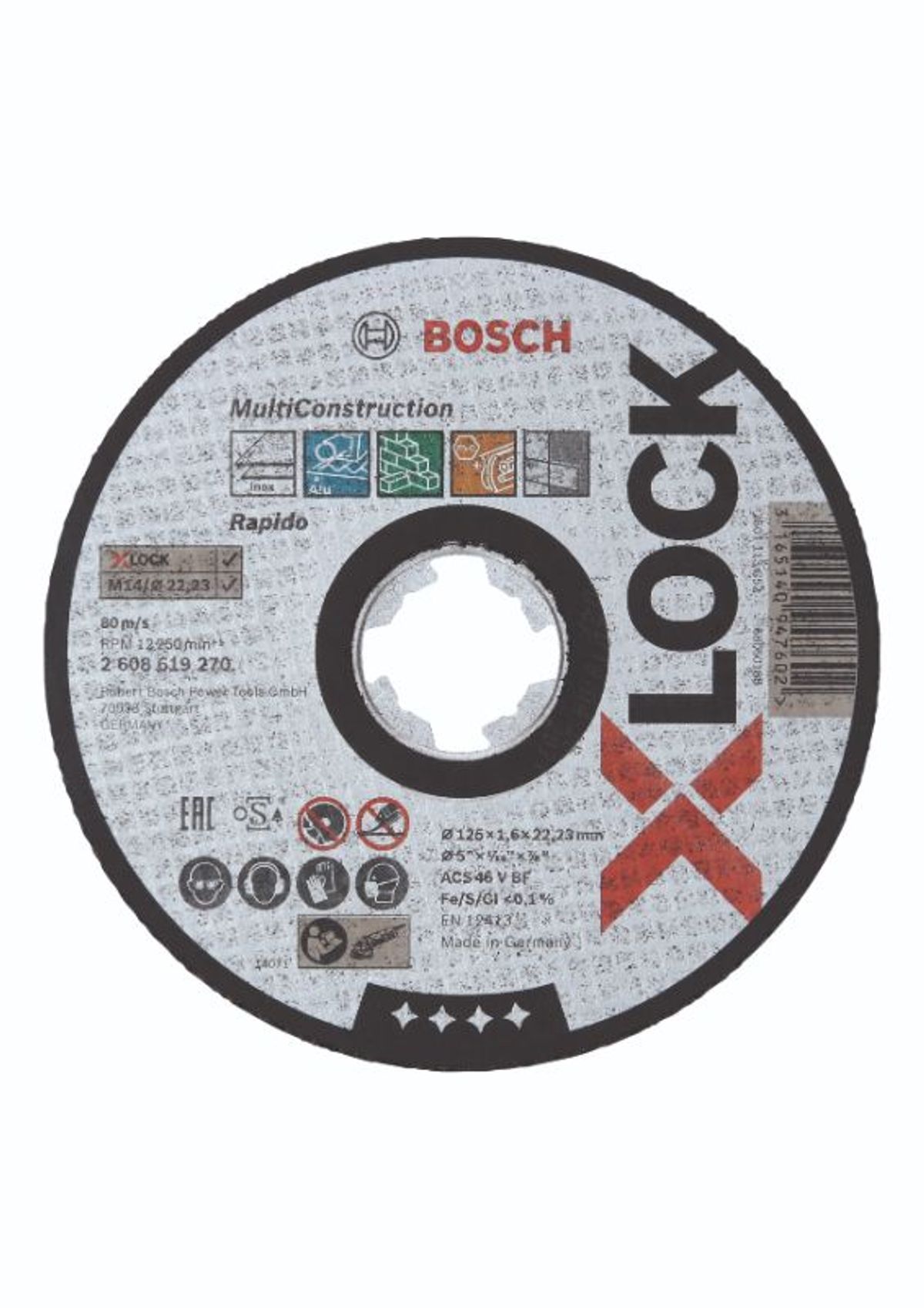 Bosch X-LOCK Multi Construction-skæreskive 125 x 1,6 x 22,2mm