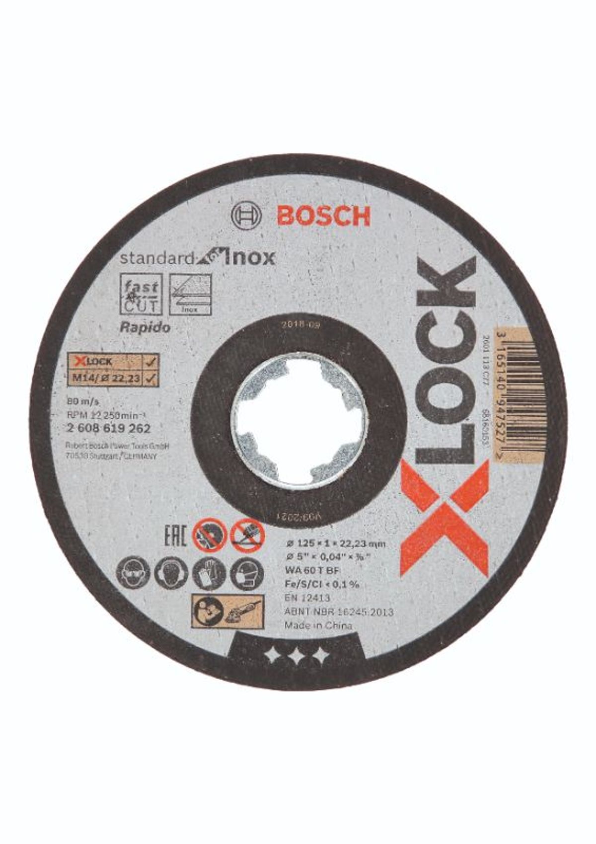 Bosch X-LOCK-skæreskive Standard for Inox 125 x 22,2 x 1,0mm