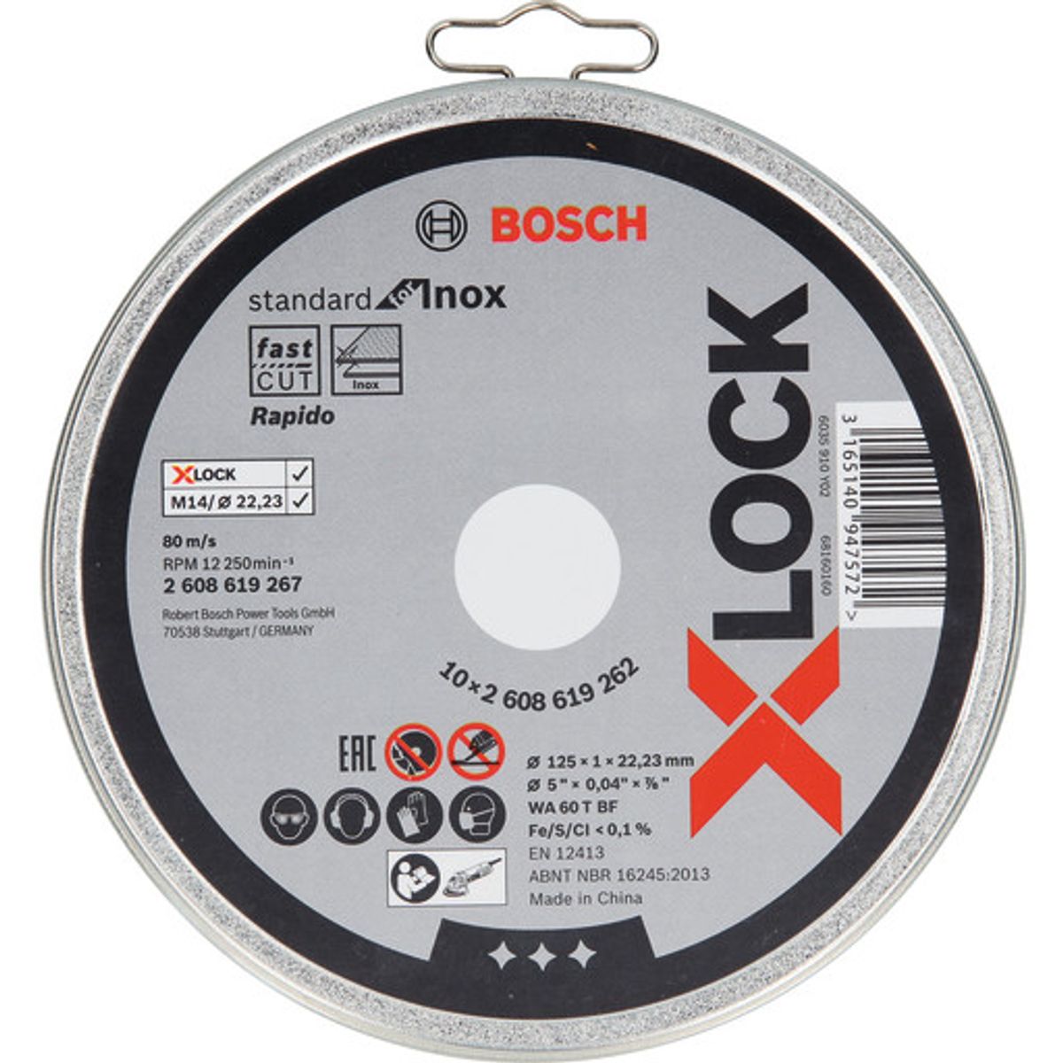 Bosch X-LOCK skæreskive STDI, 125 x 1,0 mm, inox, 10 stk.