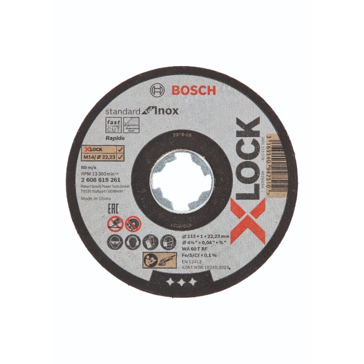 Bosch X-LOCK-skæreskiver Standard for Inox 115 x 22,2 x 1,0mm