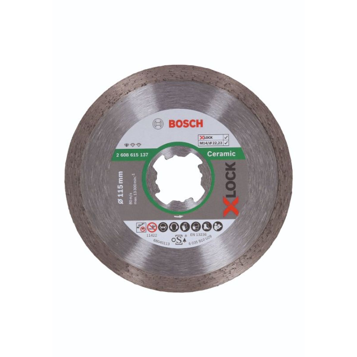 Bosch X-LOCK Standard for Ceramic-diamantskæreskive, 115 x 22,23 x 1,6 x 7