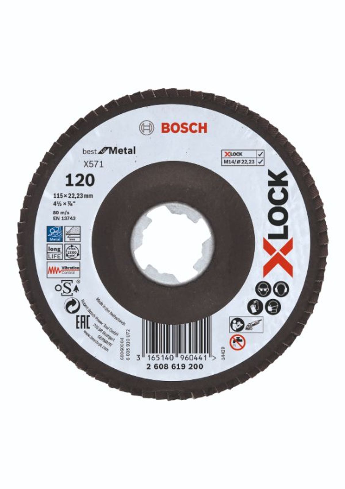 Bosch X-LOCK X571 Best for Metal-lamelslibeskive 115mm K120