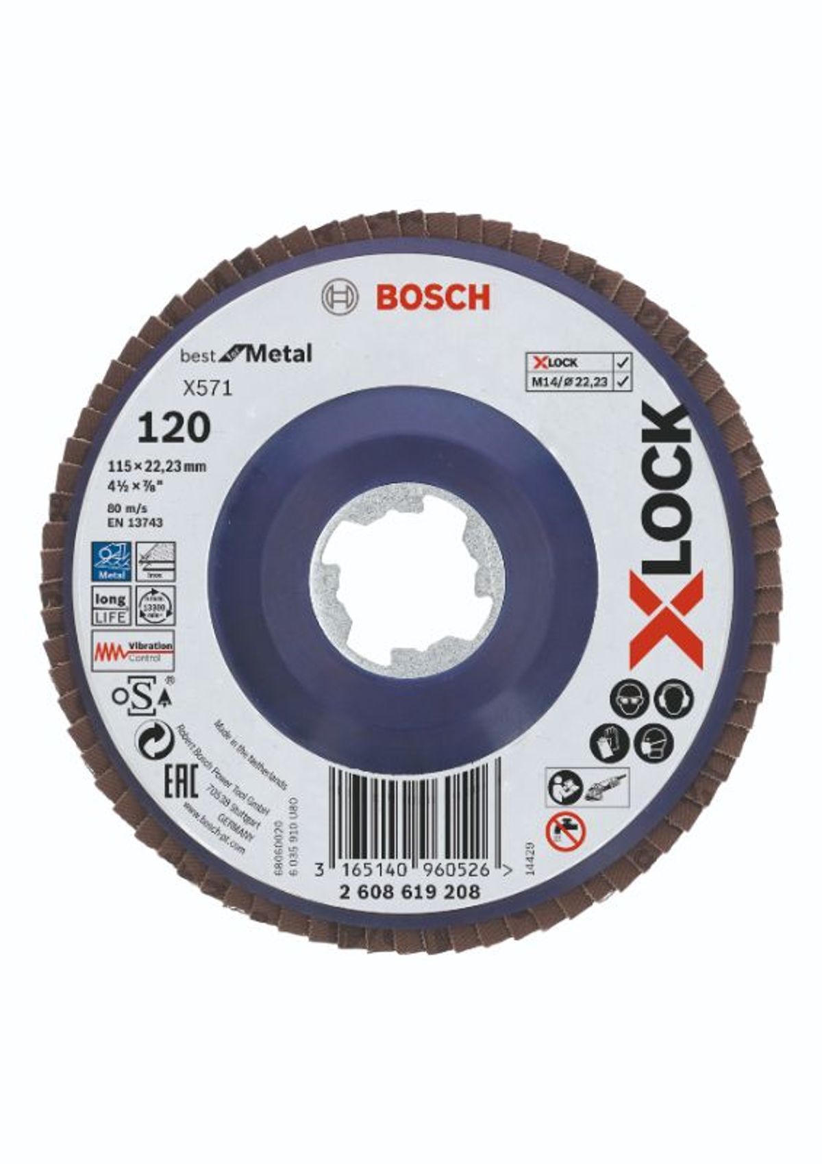 Bosch X-LOCK X571 Best for Metal-lamelslibeskive flad 115mm K120