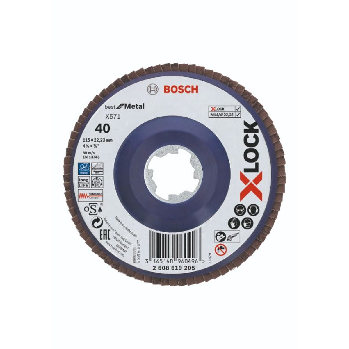 Bosch X-LOCK X571 Best for Metal-lamelslibeskive flad 115mm K40