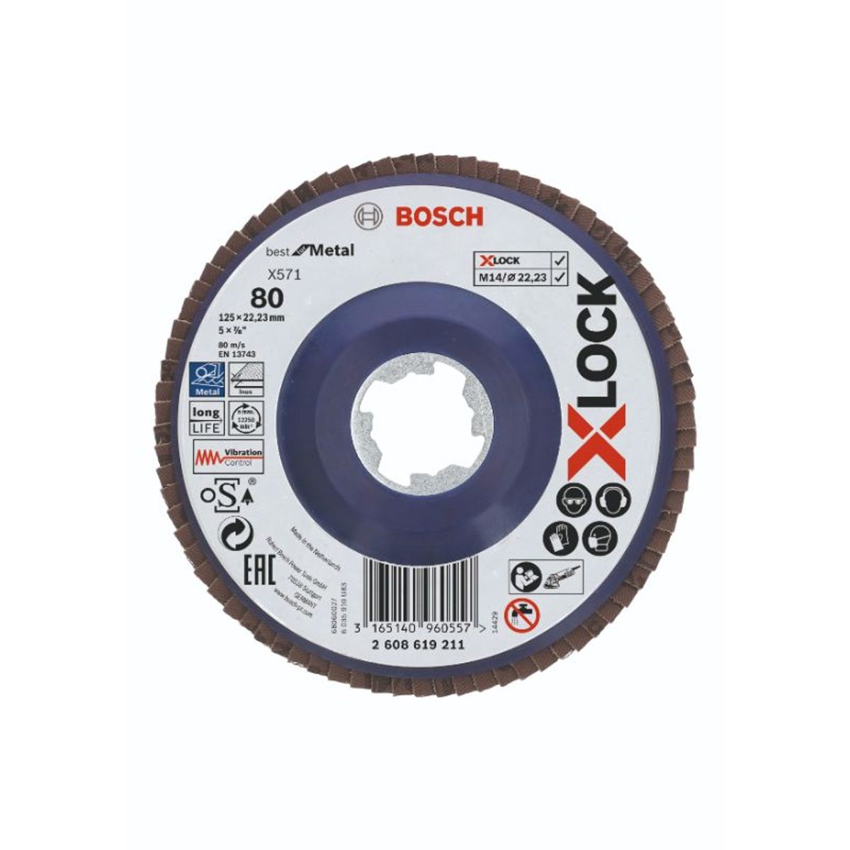 Bosch X-LOCK X571 Best for Metal-lamelslibeskive flad 125mm K80