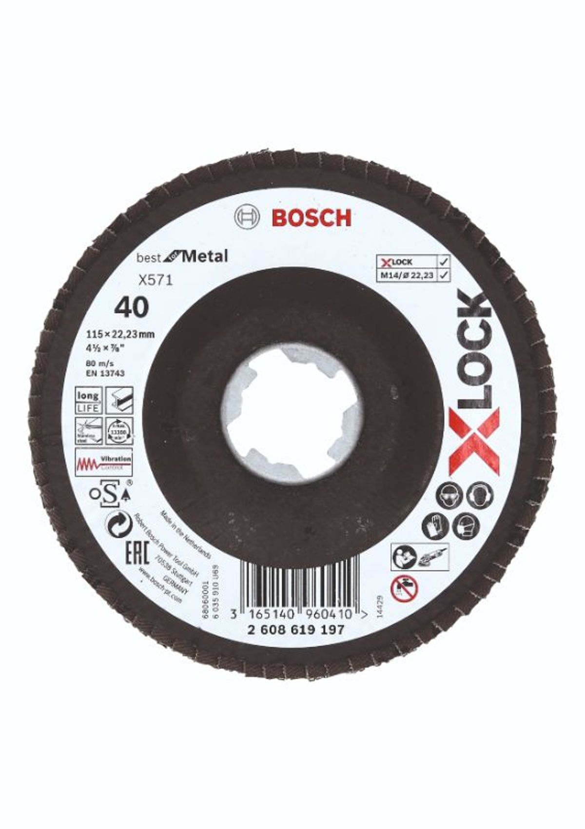 Bosch X-LOCK X571 Best for Metal-lamelslibeskive skrå BFM 115mm K40