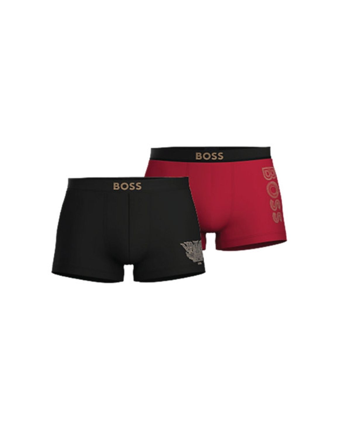 BOSS 2pak CNY Trunks i sort og rød til herre