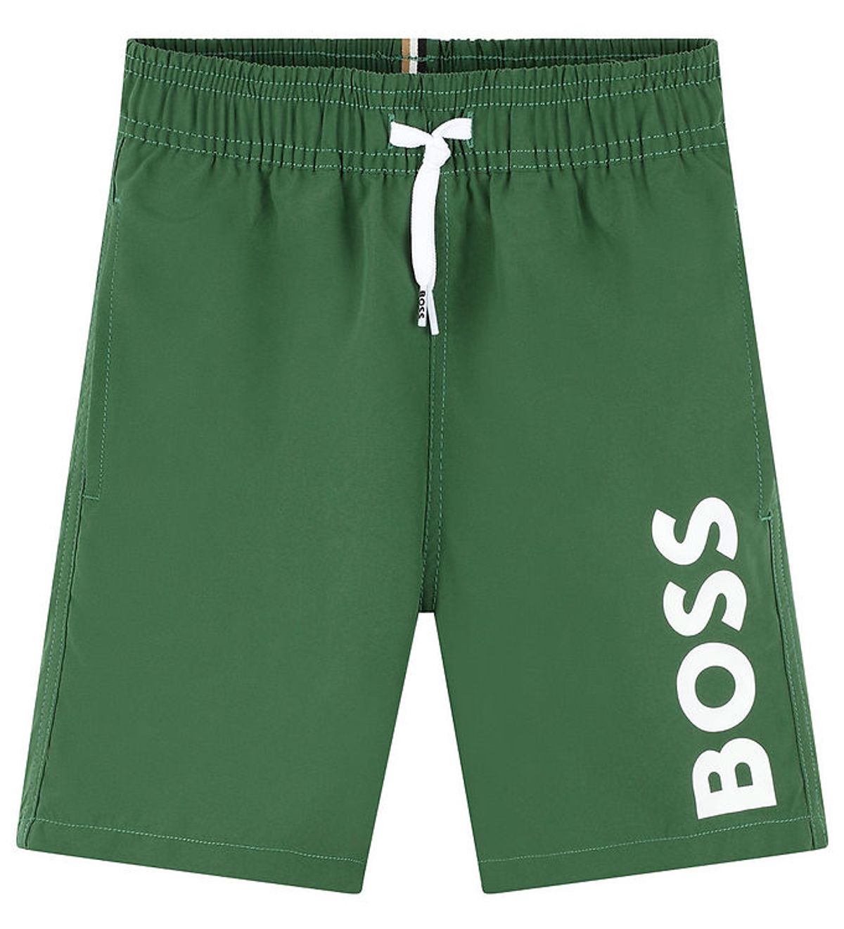 BOSS Badeshorts - Khaki m. Hvid