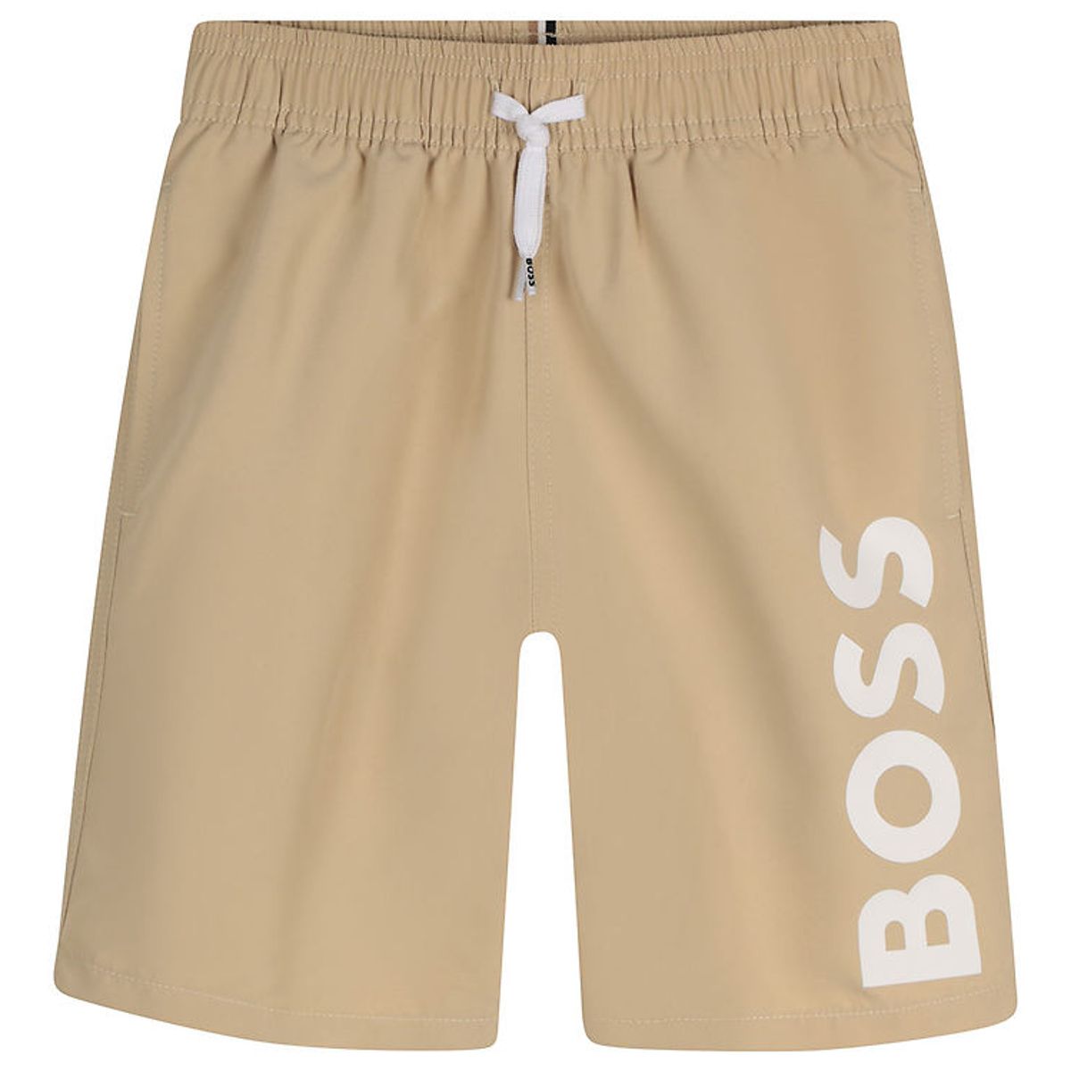 BOSS Badeshorts - Stone m. Hvid