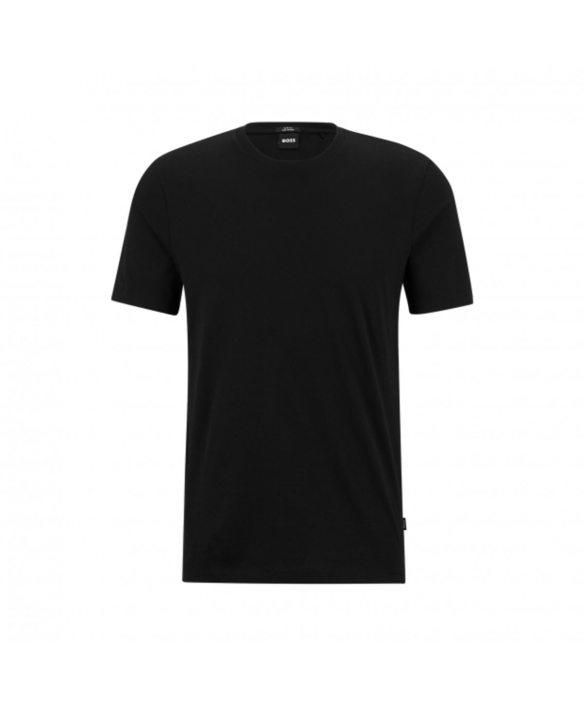 BOSS kortærmet merceriseret t-shirt i sort til herre| Slim fit|