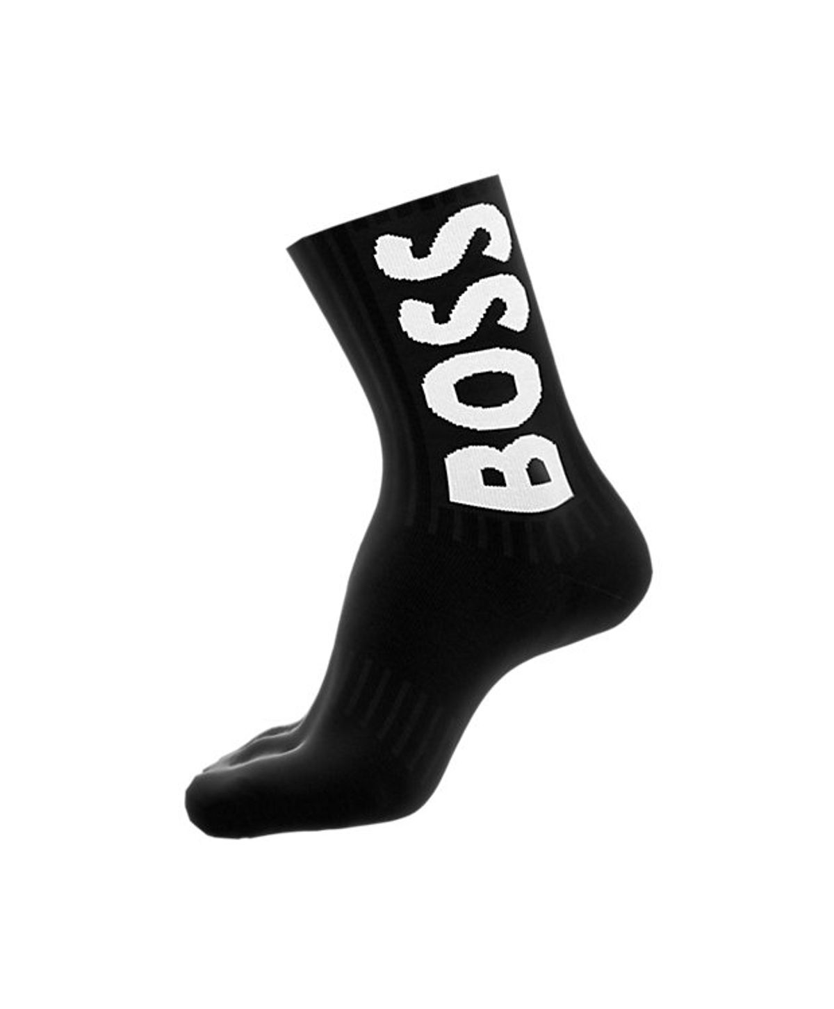 BOSS QS RIB logo strømper i sort til herre