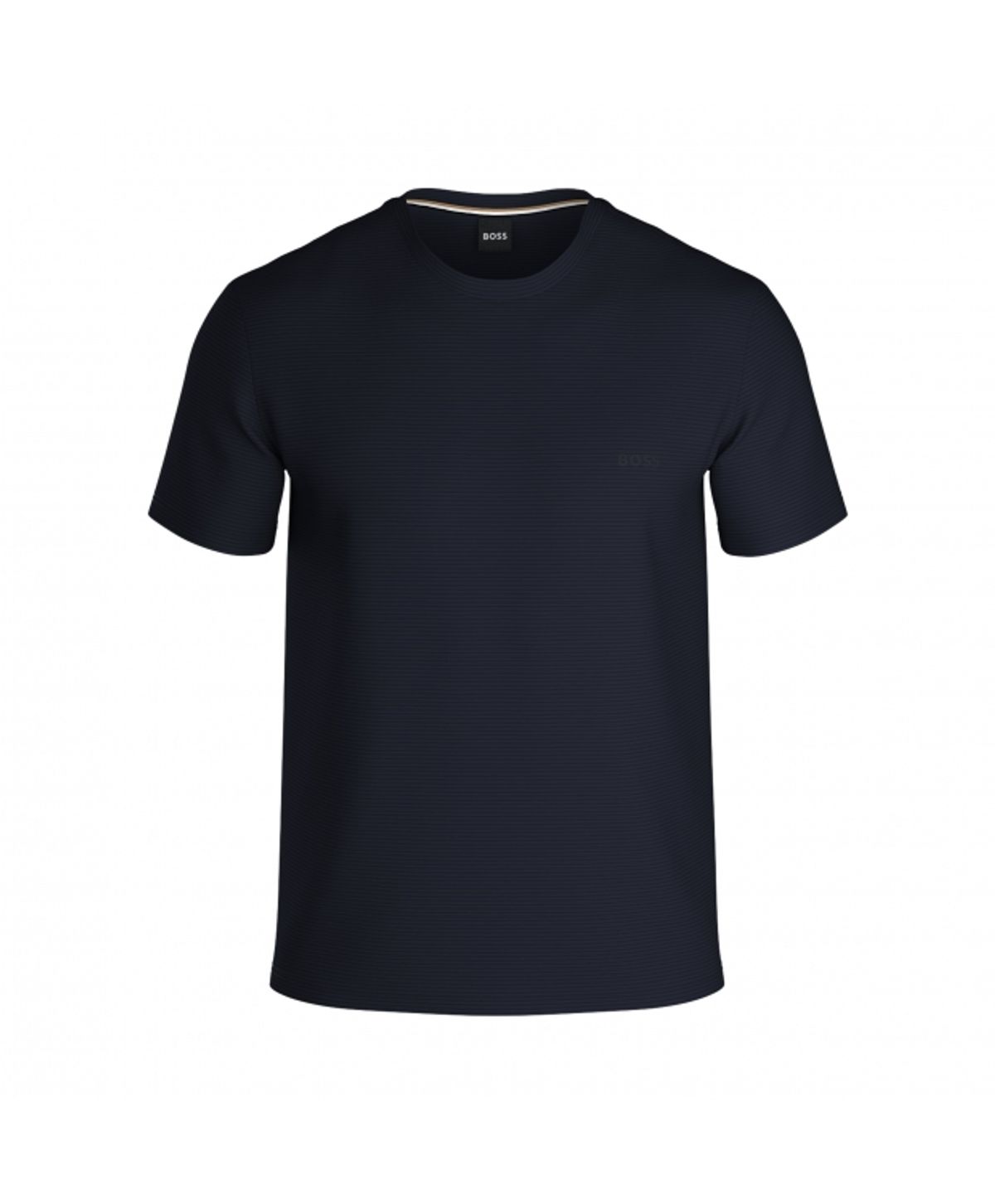 BOSS Ribbet t-shirt i navy til herre