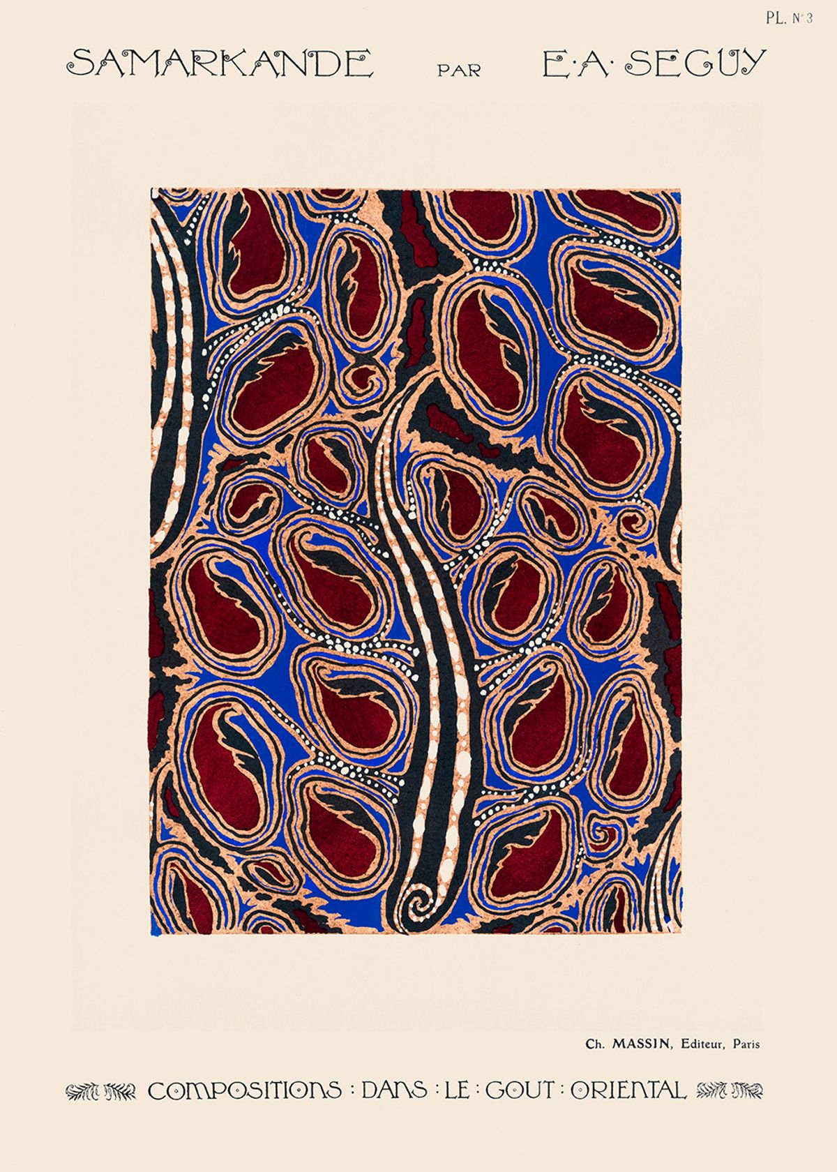 Botanical pochoir pattern in Art Deco style af Plakatwerket