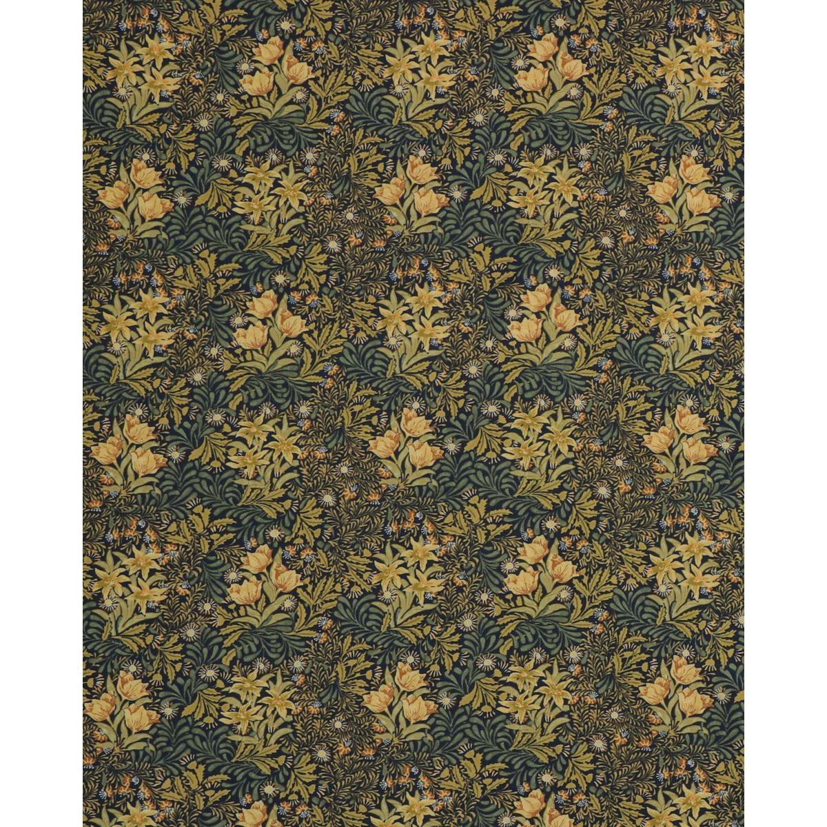 Bower, marineblå - William Morris - 100% Bomuld