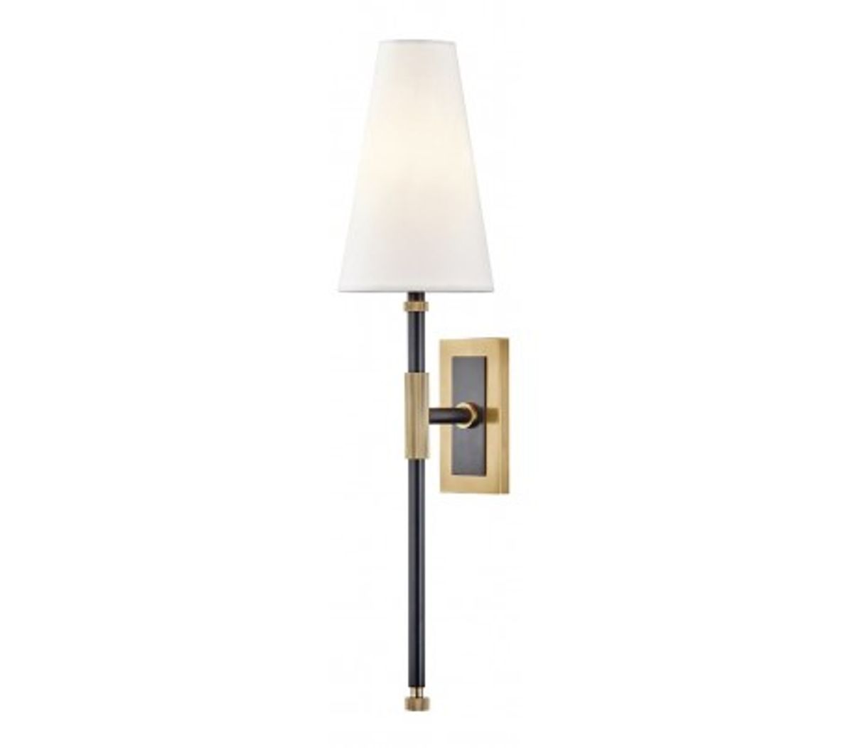 Bowery Væglampe i stål og tekstil H54,6 cm 1 x E14 - Aldret bronze/Hvid