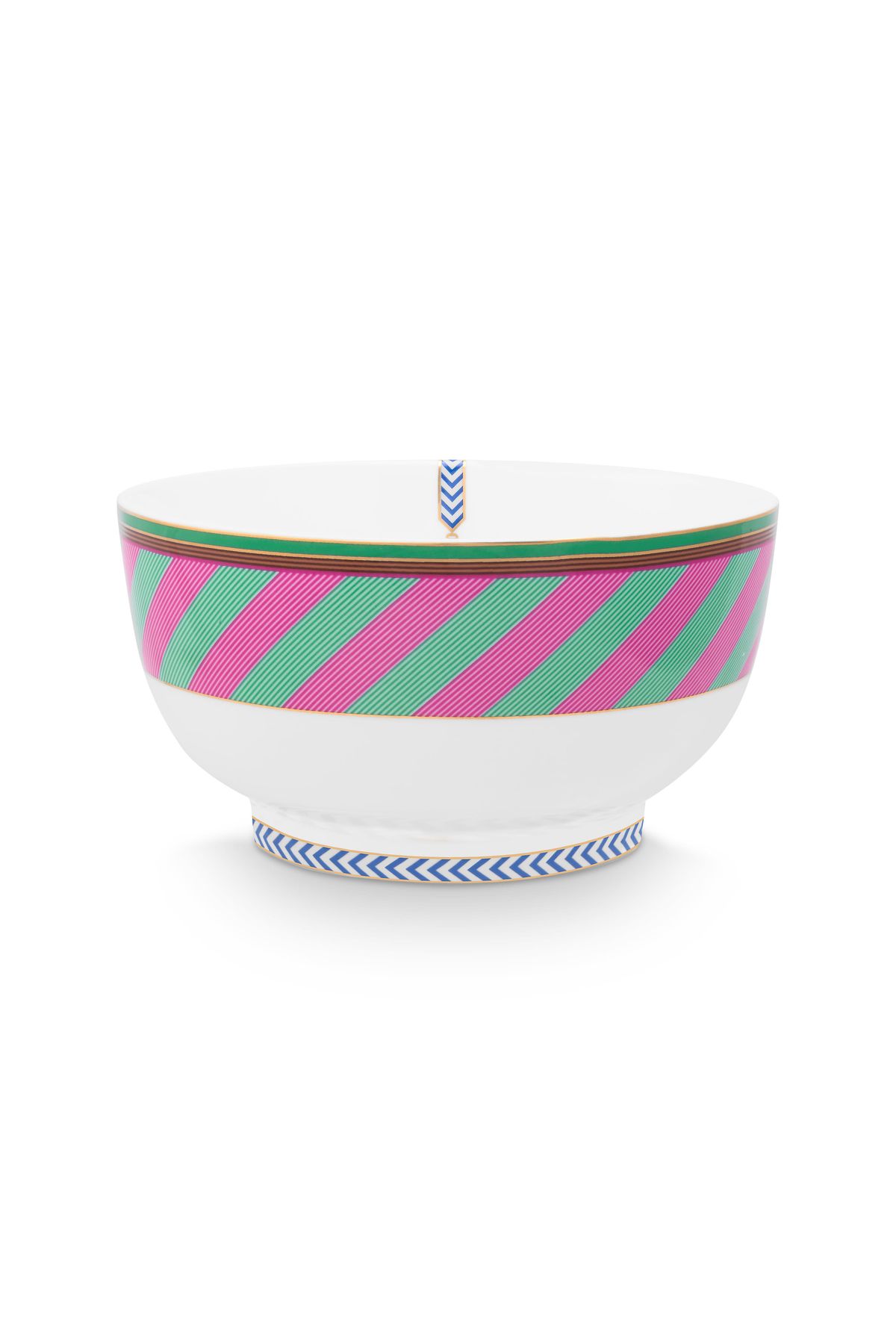 Bowl Chique Stripes Pink-Green 20.5cm