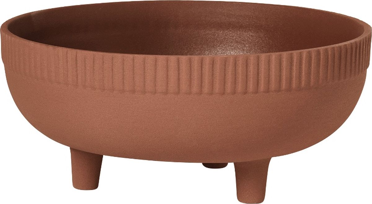 Bowl, Skål, rød, H33x22x44 cm, terracotta