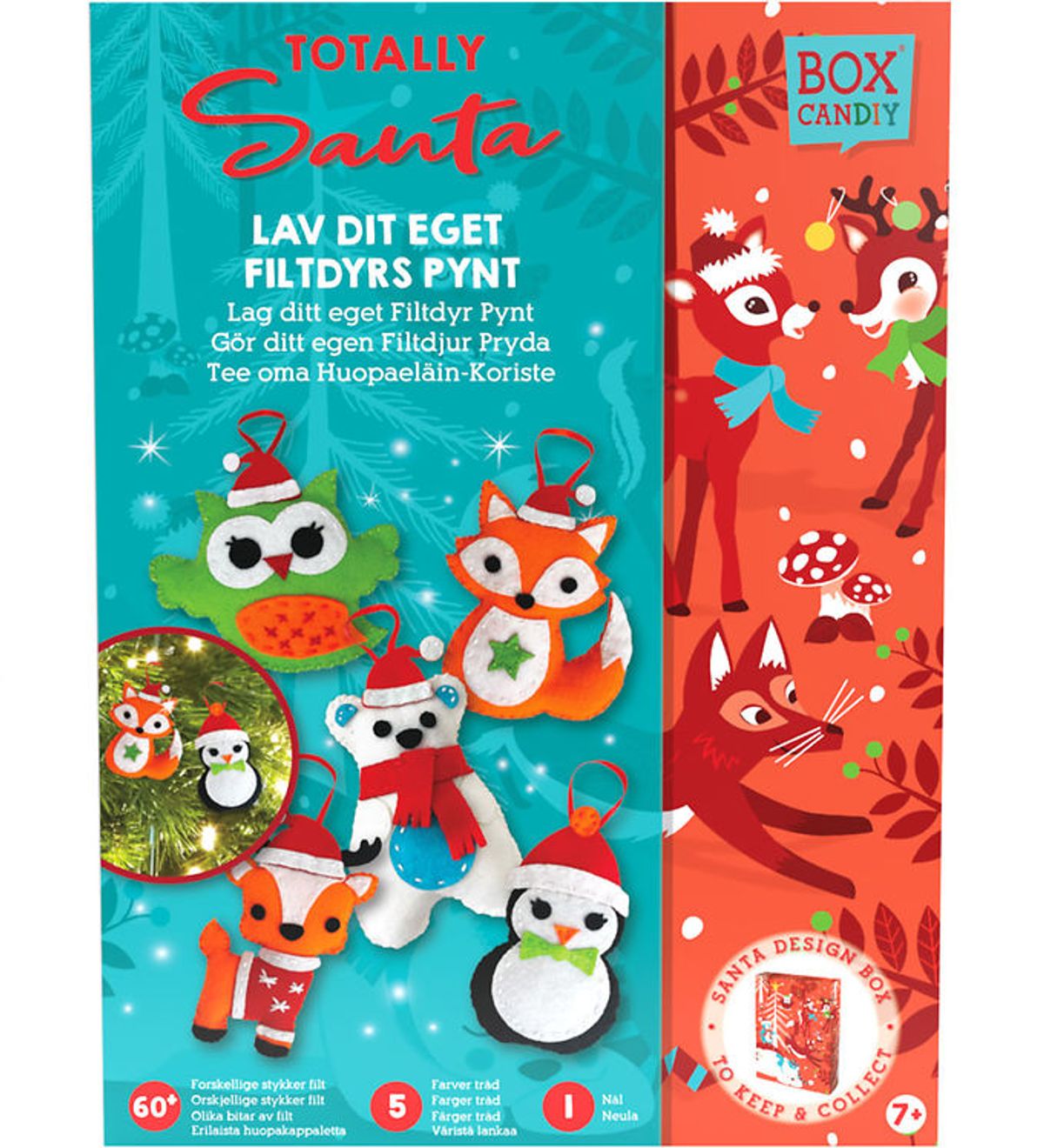 BOX CANDIY Kreasæt - Filtdyr-pynt - Totally Santa