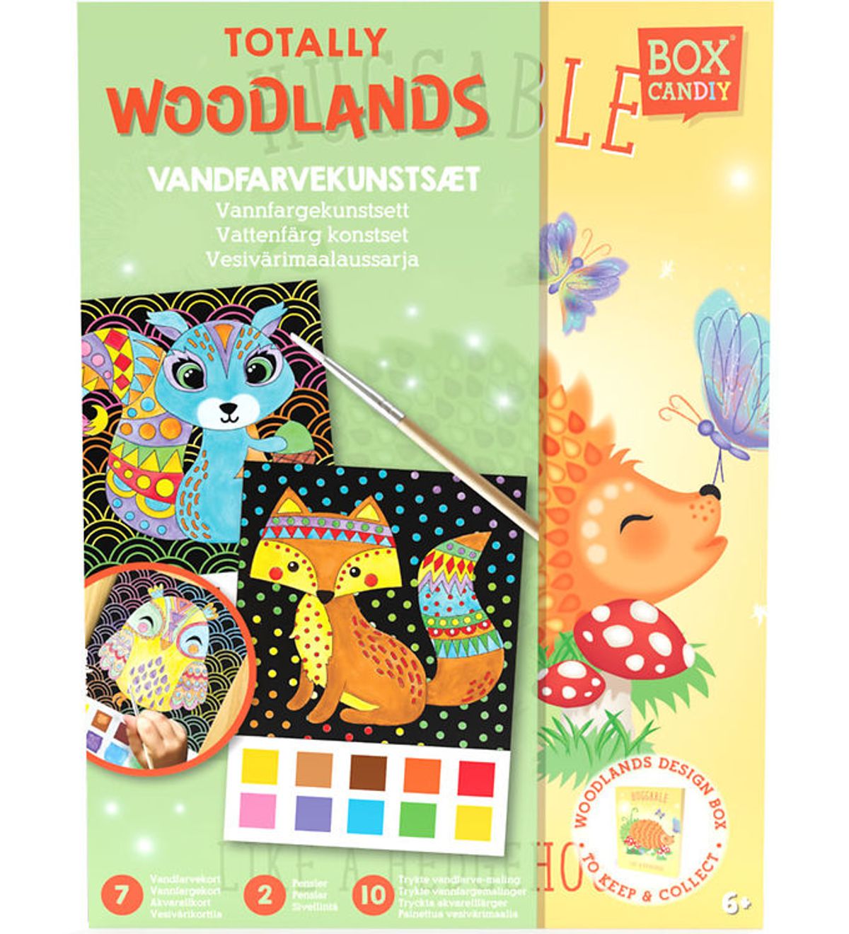 BOX CANDIY Kreasæt - Vandfarvekunstsæt - Totally Woodlands