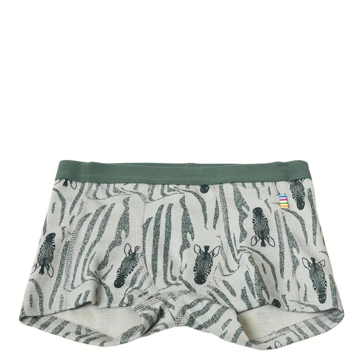 Boxershorts grøn uld-bomuld med Zebraprint