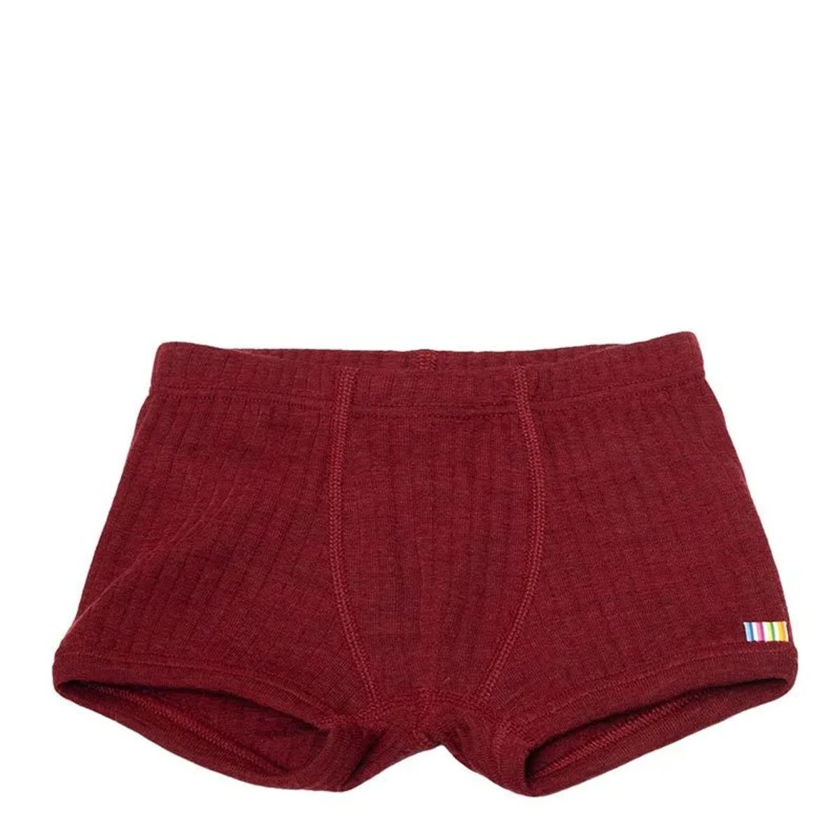 Boxershorts i mørk bordeaux basis 100% merinould - ribform