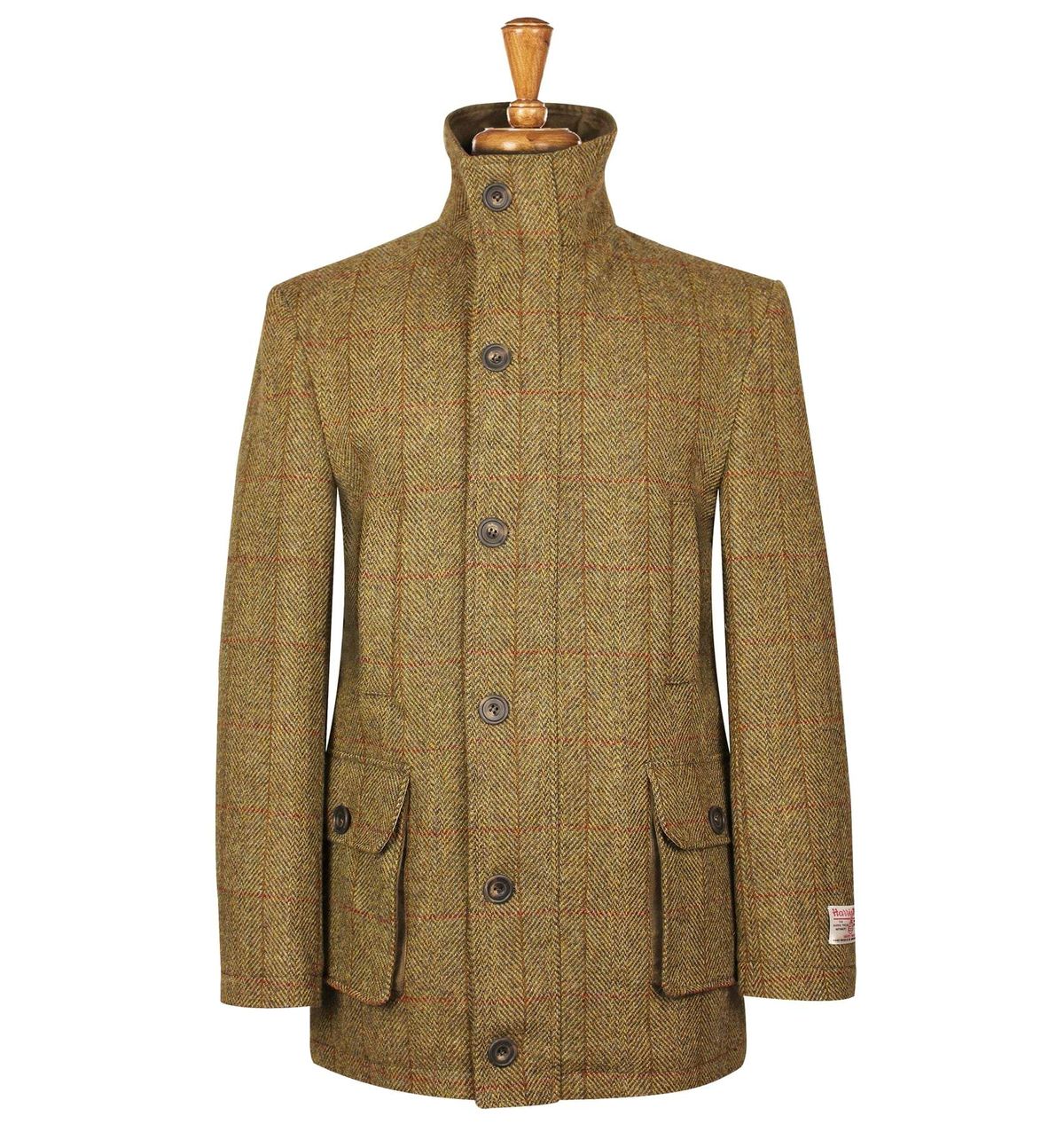 Boyd Field Coat Harris Tweed, mustard herringbone - L (44)