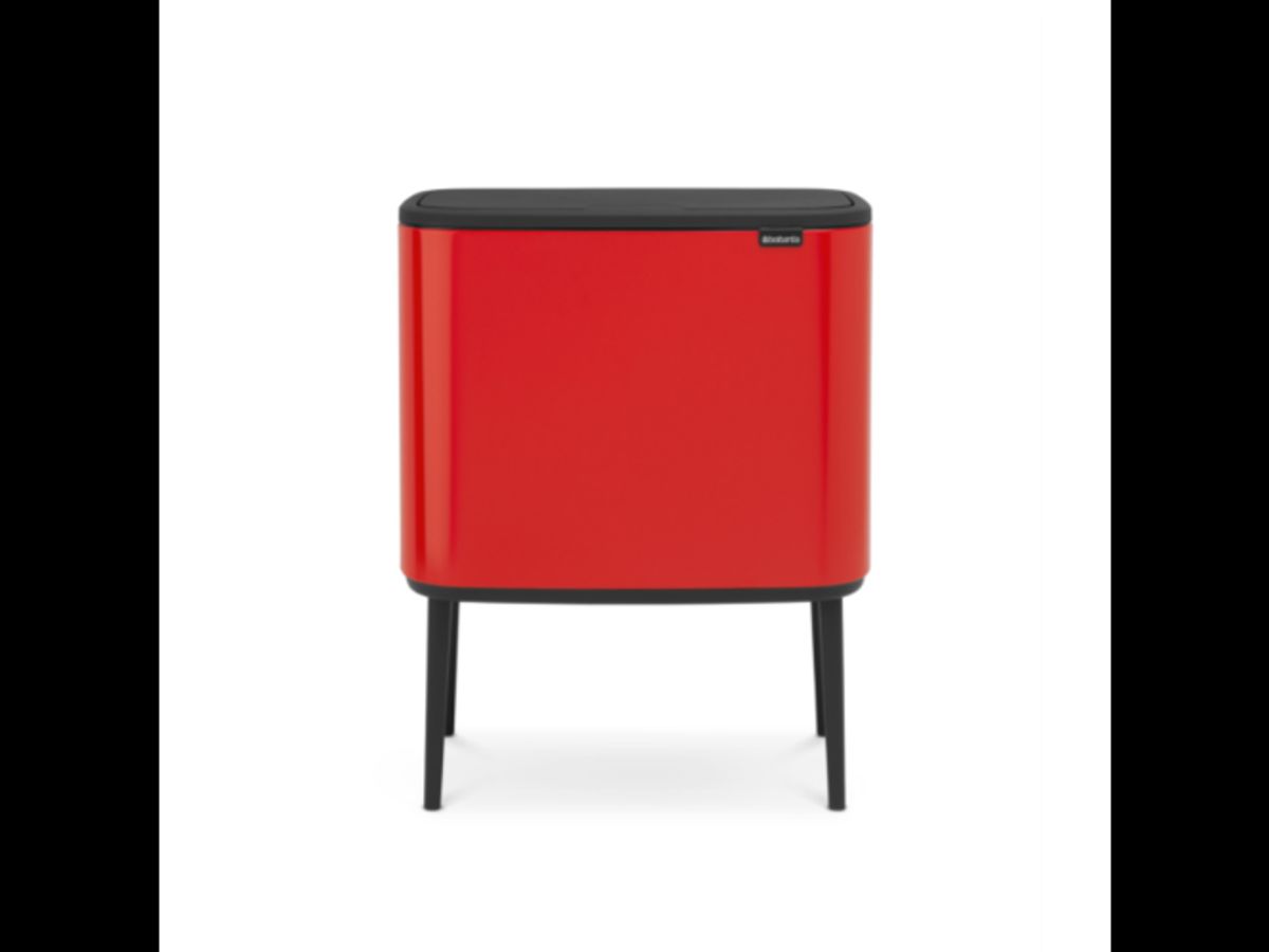 Brabantia Affaldsspand med låg | Bo Touch Bin | 3 x 11 Liter | Rød